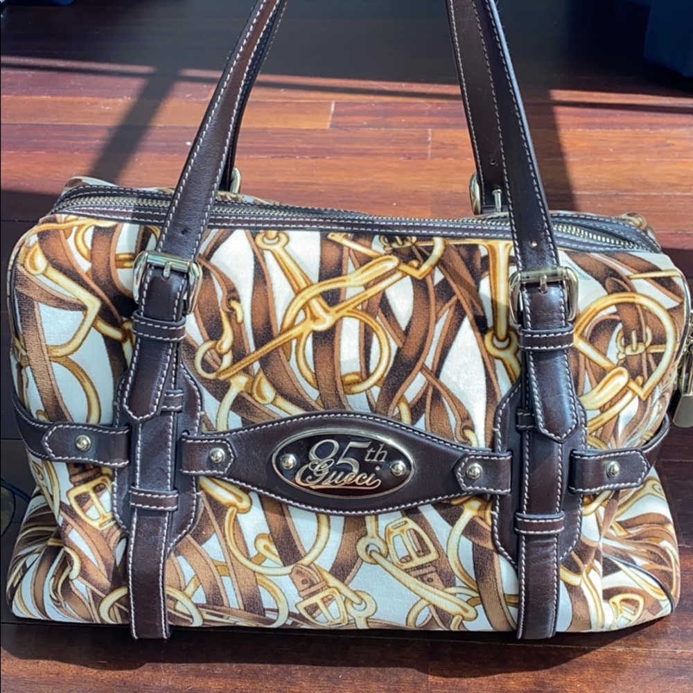 Gucci 85th Anniversary Velvet & Leather Hobo Bag